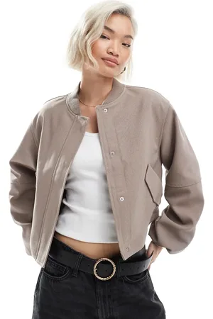 ASOS Tailored bomber jacket in mushroom
