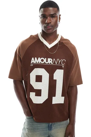 ASOS Oversized t-shirt in sporty mesh with front print