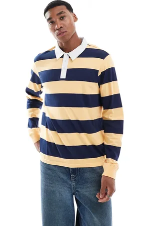 Another Influence Striped long sleeve rugby top in
