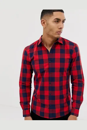 Pull&Bear Check shirt in red