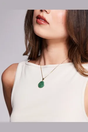 ASOS Gold tone necklace with semi-precious shell pendant