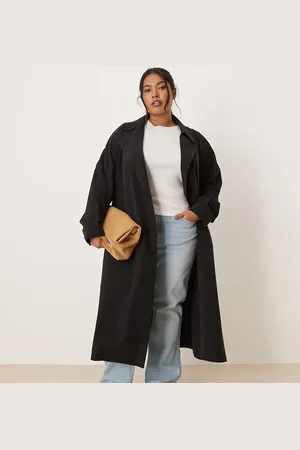 ASOS ASOS DESIGN Curve waterfall collar trench coat in