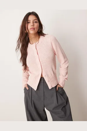 ASOS Knitted textured crew neck cardigan in