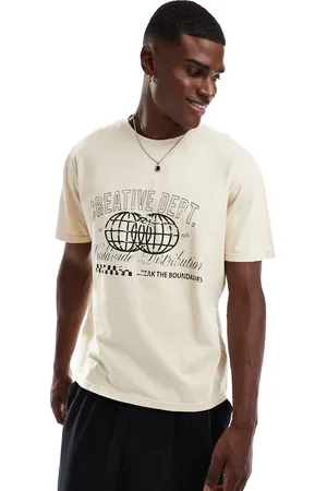 Another Influence Acid wash graphic t-shirt in tan