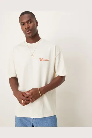 ASOS Oversized t-shirt with drinks graphic in cream