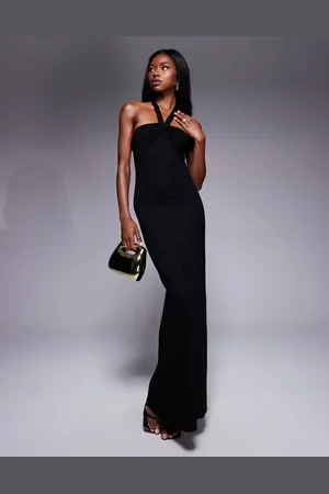 ASOS Twisted halter softline maxi dress in