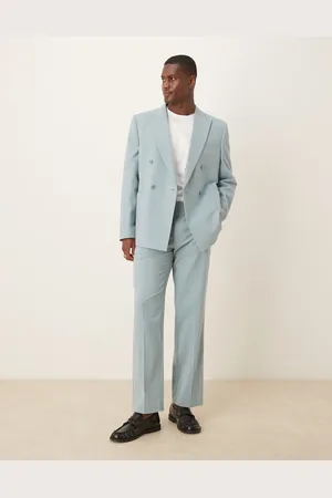 ASOS Straight suit trousers in light crinkle texture