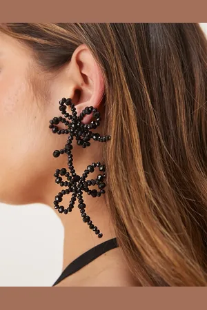 ASOS Drop-stud earrings in beaded double flower design in