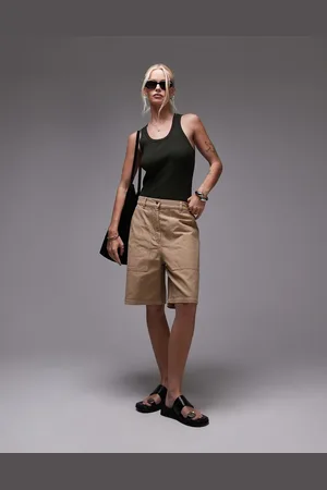 ARKET Cotton utility bermuda shorts in beige