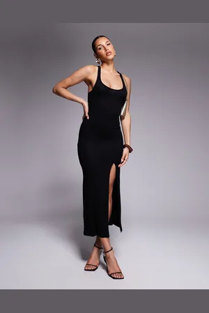 ASOS Super scoop midi dress with ruched racer back in
