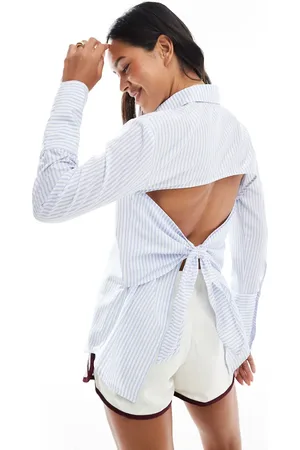 ASOS Tie back oversized shirt in stripe