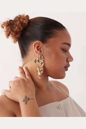 Reclaimed Hanging flower drop earrings in