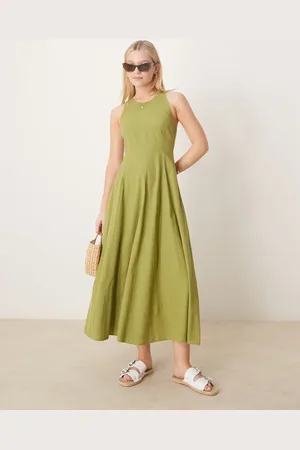 ASOS Seamed midi dress in olive