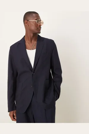 MANGO Linen mix slim fit blazer co-ord in
