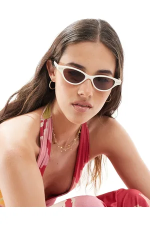 Aire Cybeles slim cateye sunglasses in off