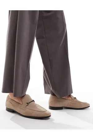 ASOS Loafers in stone suede with snaffle