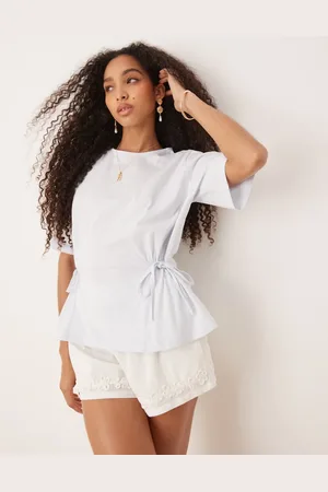 ASOS Oversized t shirt with tie detail in baby