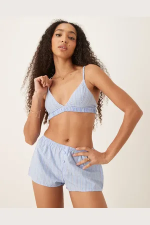 ASOS Sidney woven triangle bra in stripe