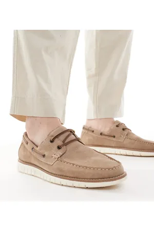ASOS Boat shoes in stone suede