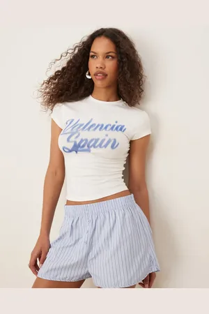 ASOS Baby tee with valencia spain graphic in cream