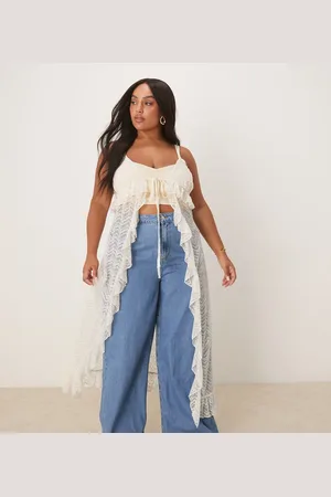 ASOS ASOS DESIGN Curve longline split front lace cami top in