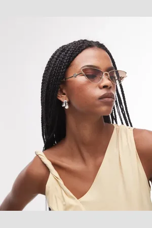 Le Specs The soiree slim metal cat eye sunglasses in