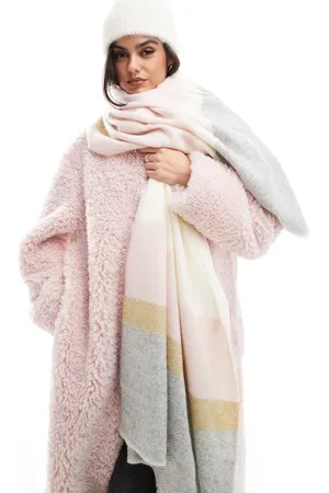 ASOS Scarf with pink and grey pastel herringbone design