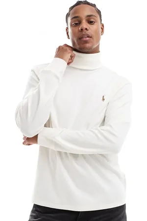 Ralph Lauren Icon logo turtle neck pima cotton long sleeve t-shirt in