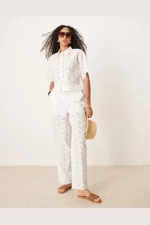 ASOS Relaxed trousers in geo broderie co-ord