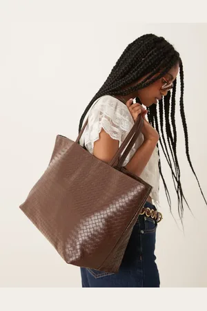 Beck Söndergaard Rallo lottie woven tote bag in chocolate