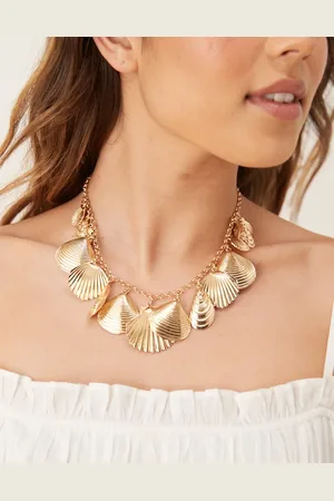 Accessorize Michelle shell charm statement necklace in