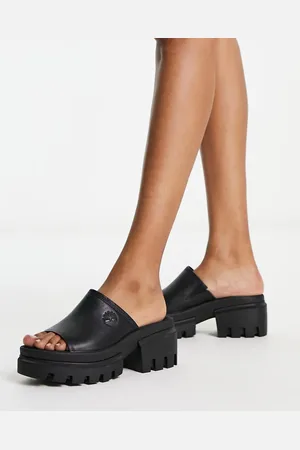 Timberland Everleigh mule sandals in full grain leather