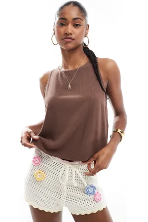 Stradivarius Stradiivarius relaxed rustic vest in chocolate