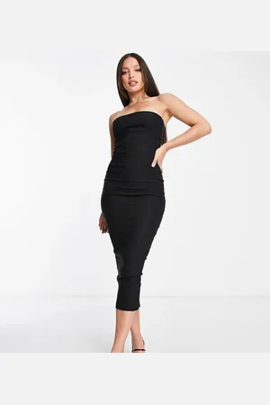 Vesper Bengaline bandeau midi dress in