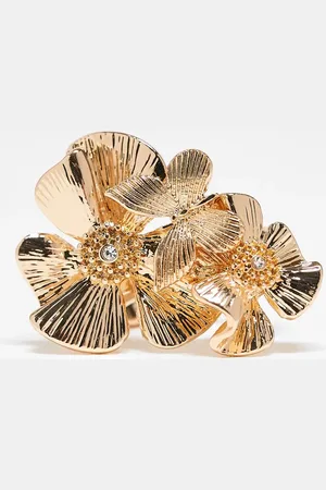 ASOS Ring with layered flower design in tone