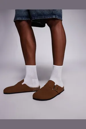 ASOS Mule clog sandals in tan with cork sole