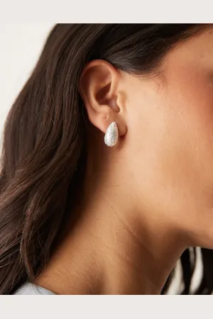 ASOS Plated mini dome textured drop stud earrings