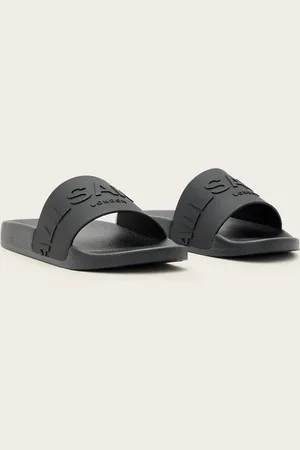 AllSaints Biggy tonal logo rubber sliders in