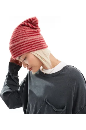COLLUSION Oversized fluffy beanie in stripe