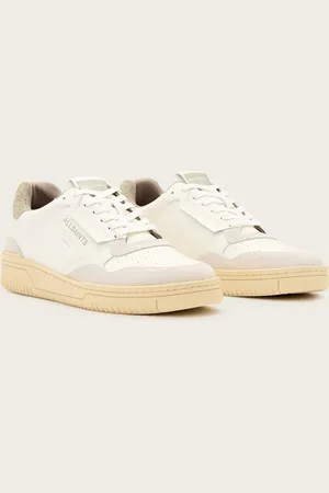 AllSaints Regan leather low top trainers in and grey
