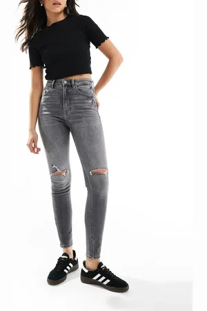 Stradivarius Super high waist skinny jean in grey