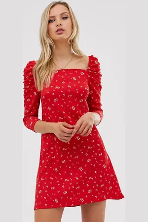 River Island Mini dress with square neck in floral print