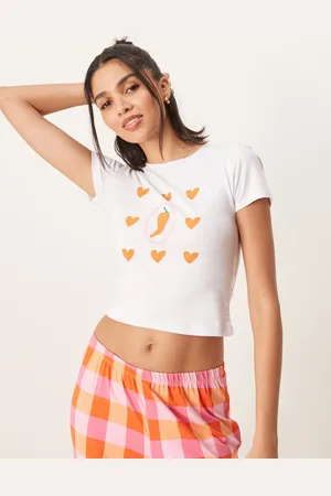 Urban Threads Co-ord baby tee with placement chilli print