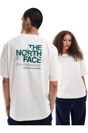 The North Face Mountain Sketch back print oversized t-shirt in off