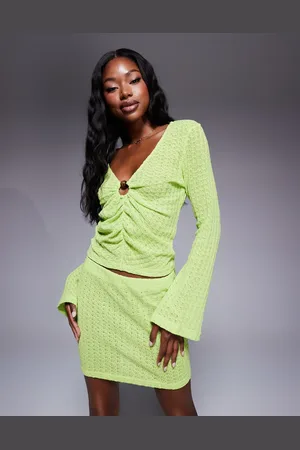 ASOS Co-ord knit long sleeve top with hardware detail in