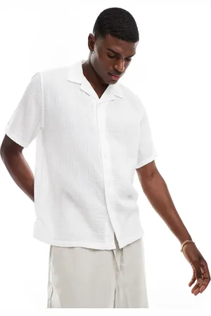 Abercrombie & Fitch Short sleeve gauzy slub shirt relaxed fit in