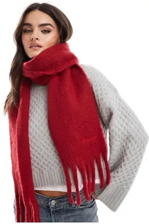 Pieces® Medium super soft tassel scarf in