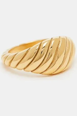Accessorize Z chunky twisted ring in plated stainless steel
