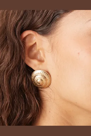 Accessorize Brushed swirl shell stud earrings in