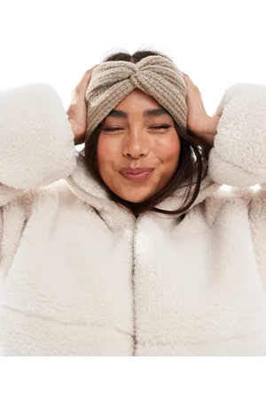 ASOS Textured knit headband in mink